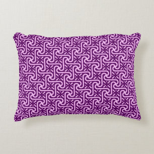Ägyptisches Fliesenmuster, Amethyst und Orchidee Zierkissen