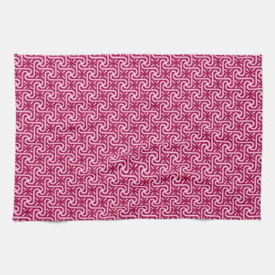 Ägyptisches Fliesenmuster, bordeauxrot und rosa Handtuch