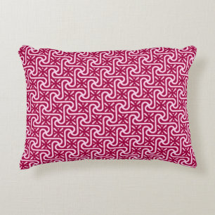 ägyptisches Fliesenmuster, burgunderrot und rosa Zierkissen