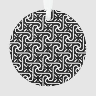 ägyptisches Fliesenmuster, schwarz und weiß Ornament