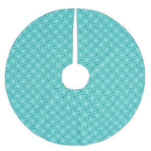 Ägyptisches Fliesenmuster, -Türkis und -aqua Polyester Weihnachtsbaumdecke
