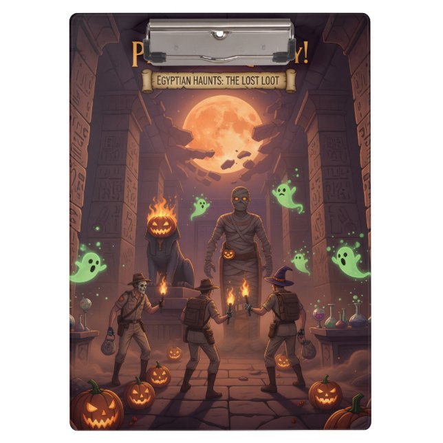 Ägyptisches Halloween Klemmbrett (Vorderseite)