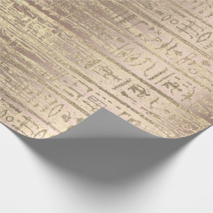 Ägyptisches Hieroglyphen-Rose GoldGold Holz Geschenkpapier