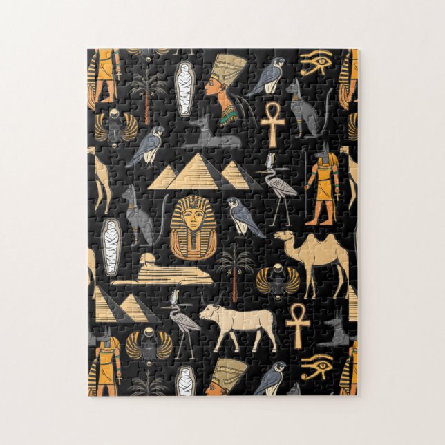 Ägyptisches Hieroglyphen-Symbol-Muster Hintergrund (Vertikal)