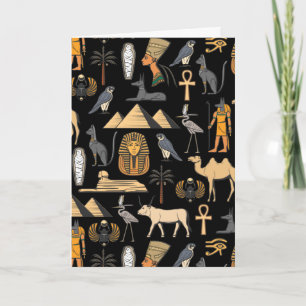 Ägyptisches Hieroglyphen-Symbol-Muster Hintergrund Karte
