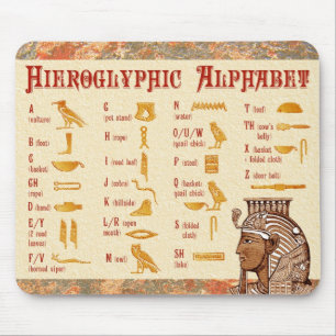 Ägyptisches hieroglyphisches Alphabet-Diagramm Mousepad