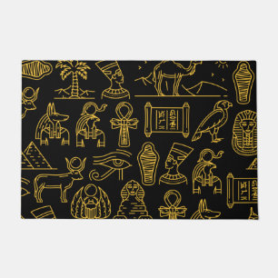 Ägyptisches Hieroglyphisches Symbol-Muster Fußmatte