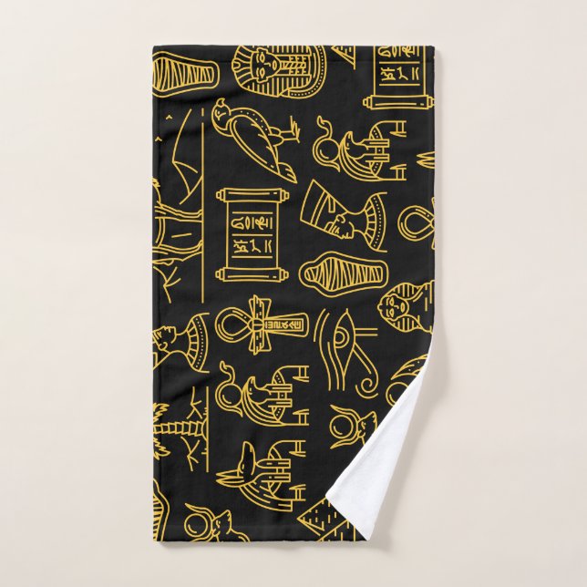 Ägyptisches Hieroglyphisches Symbol-Muster Handtuch (Handtuch)