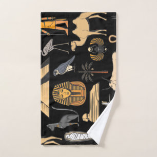 Ägyptisches Hieroglyphisches Symbol Muster Hinterg Handtuch