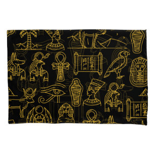 Ägyptisches Hieroglyphisches Symbol-Muster Kissenbezug