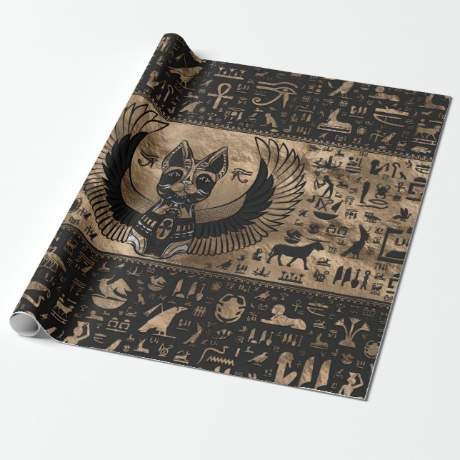 Ägyptisches Katzen-Goddess-Bastet Geschenkpapier (Ungerollt)