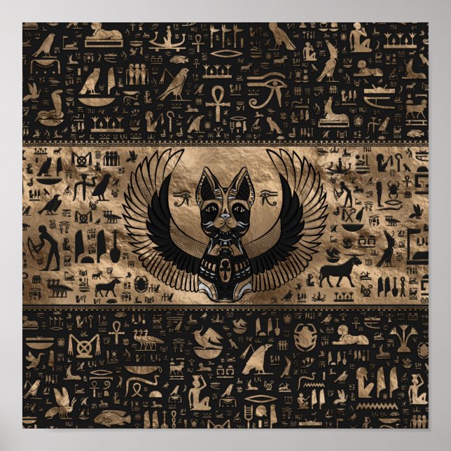 Ägyptisches Katzen-Goddess-Bastet Poster (Vorne)