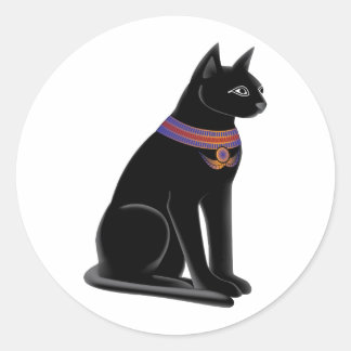 Ägyptisches Katzen-Goddess-Bastet Runder Aufkleber
