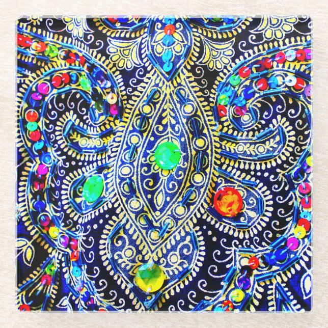 ägyptisches Kleidungsdesign Glasuntersetzer (Vorderseite)