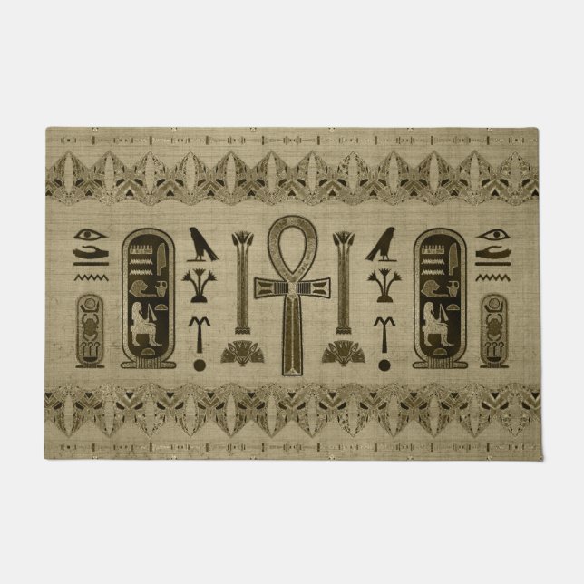 Ägyptisches Kreuz - Ankh Verzierung Fußmatte (Vorderseite)