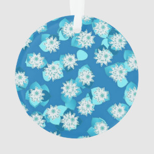 Ägyptisches Lotus-Muster, Kobalt und Türkis Ornament