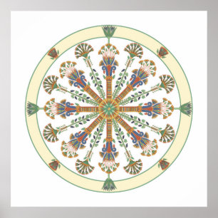 Ägyptisches Nouveau Lotus Mandala Poster
