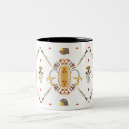 ägyptisches Ornamentennahtloses Muster Zweifarbige Tasse