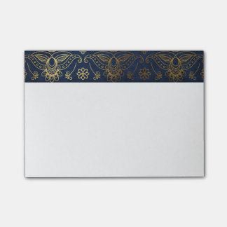Ägyptisches Pfau-Gold u. Mitternachtsblau Post-it Klebezettel