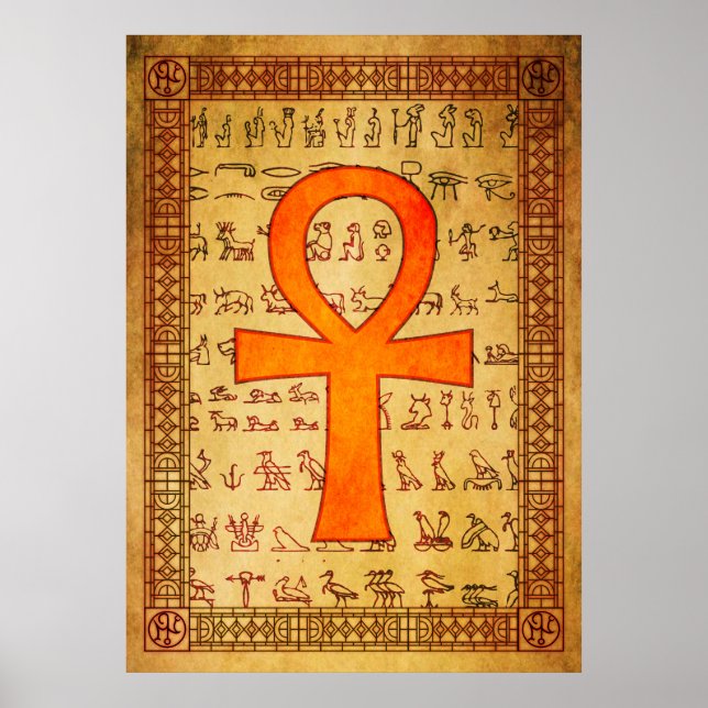 Ägyptisches Poster - Ankh Cross (Vorne)