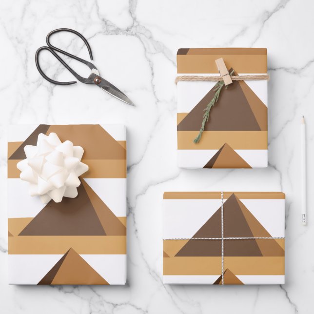 Ägyptisches Pyramidenmuster Geschenkpapier Set (Vorderseite)