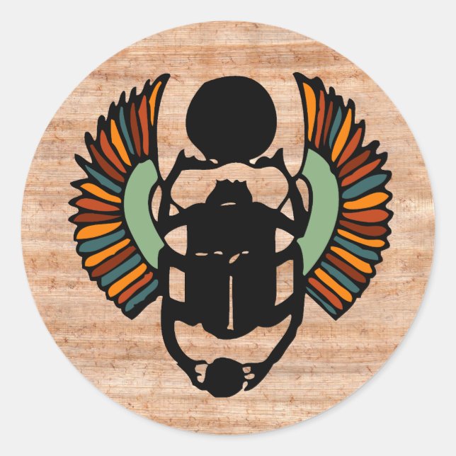 Ägyptisches Scarab-Siegel Runder Aufkleber (Vorderseite)