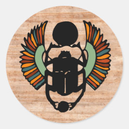 Ägyptisches Scarab-Siegel Runder Aufkleber