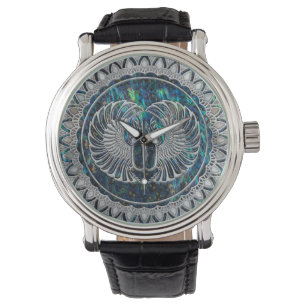 Ägyptisches Scarabäus-Käfer-Silber und Ohrschne Armbanduhr