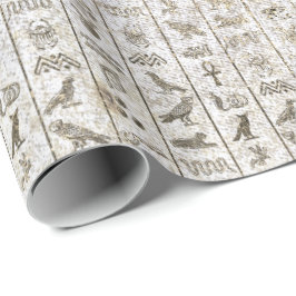 Ägyptisches Skript Pearly Gold Foxier White Royal Geschenkpapier