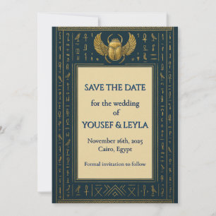 Ägyptisches Winged Scarab Gold Save the Date