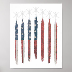 AH64 Apache Helicopter American Flag Apache Squadr Poster