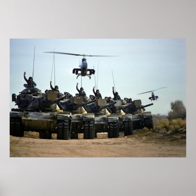 AH-1 Cobras und M60 Pattons Poster (Vorne)