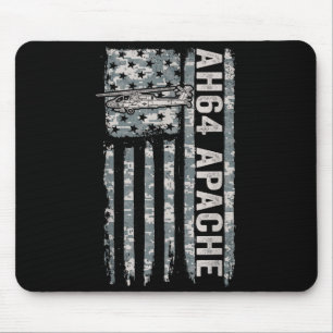 Ah-64 Apache Amerikanische Flagge Hubschrauber Cam Mousepad