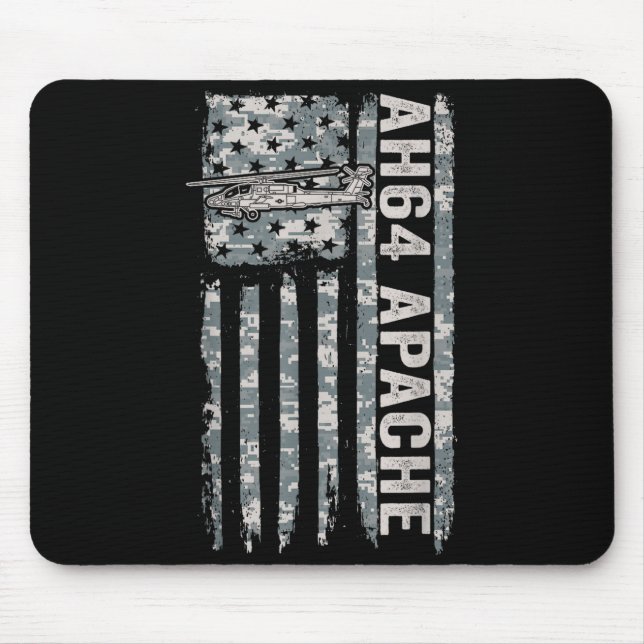 Ah-64 Apache Amerikanische Flagge Hubschrauber Cam Mousepad (Vorne)