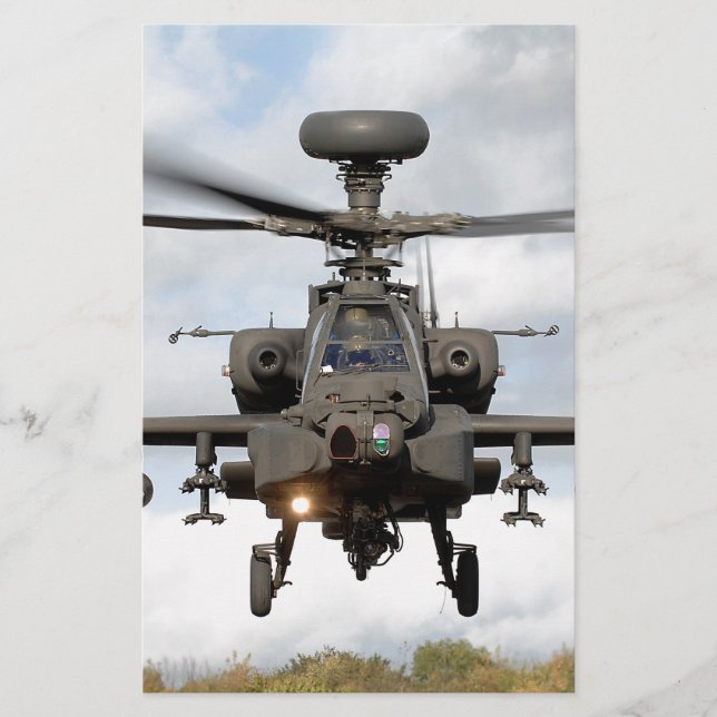 ah 64 apache longbow hubschrauber militär briefpapier (Vorderseite)