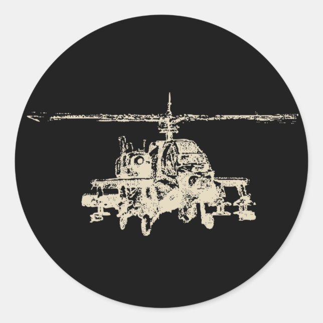 AH-64 Apache Runder Aufkleber (Vorderseite)