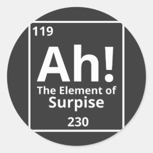 ah das Element der überraschenden lustigen period Runder Aufkleber