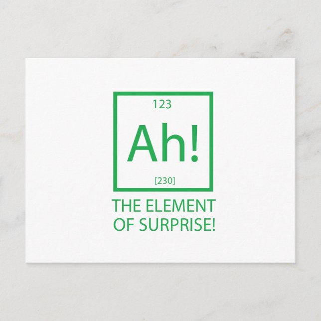 Ah das Element der Überraschung Postkarte (Vorderseite)