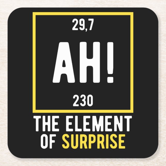 Ah das Element der Überraschung Rechteckiger Pappuntersetzer (Vorderseite)