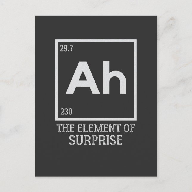 Ah das Element der Überraschungen Postkarte (Vorderseite)