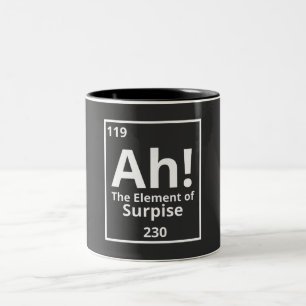 ah das Überraschungselement lustige Periodensystem Zweifarbige Tasse