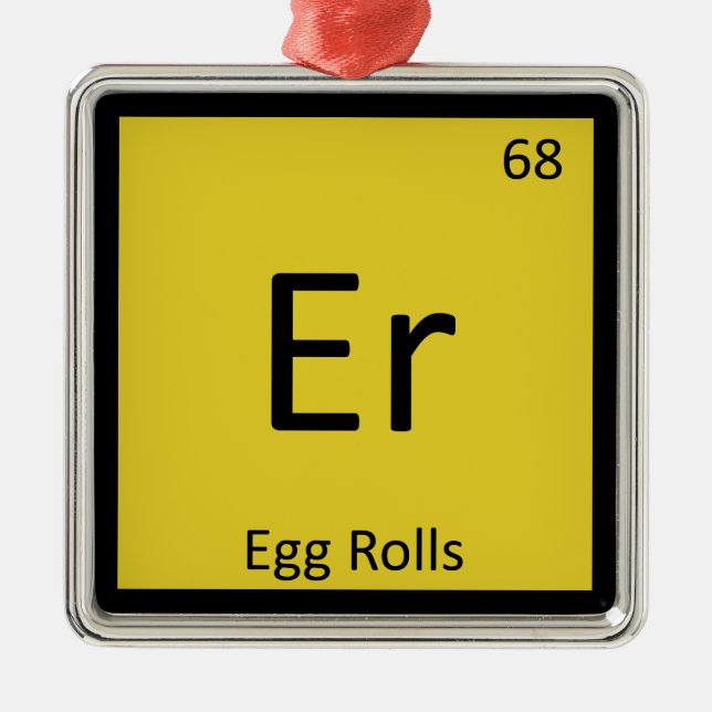 Äh - Eierbrötchen-Aperitif-Chemie-Periodensystem Ornament Aus Metall (Vorne)