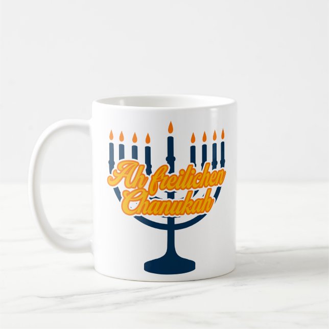 Ah Freilichen Chanukah Kaffeetasse (Links)