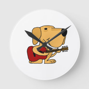 AH Hündchen, das Gitarren-Wanduhr spielt Runde Wanduhr