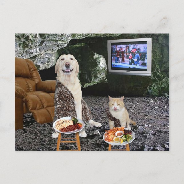 Ah! In der Höhle schmeckt alles besser. Postkarte (Vorderseite)