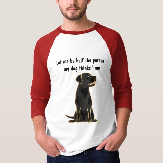 AH Inhaber-Gebets-Schwarz-Labrador-T - Shirt (Vorderseite)