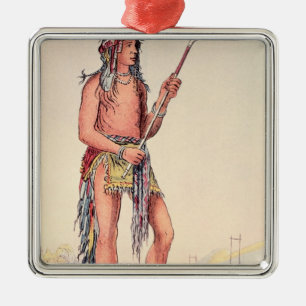Ah-Kein-Je-Nange Sioux-Ballspieler Ornament Aus Metall
