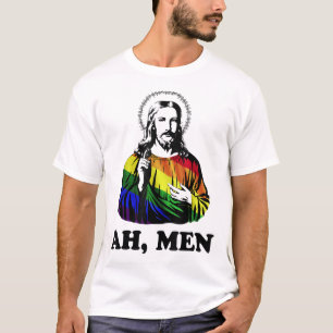 Ah Männer Funny Jesus Christlich Rainbow LGBT, Pri T-Shirt