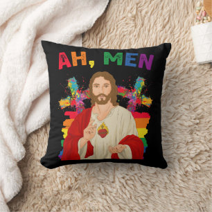 Ah Männer Funny LGBT Gay Pride Jesus Christlich Kissen