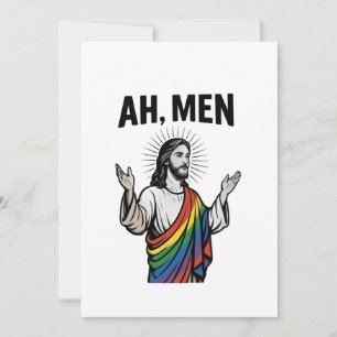 Ah Männer Funny LGBT Gay Pride Jesus Rainbow Ankündigung